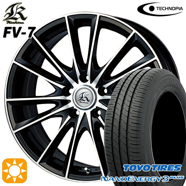 【取付対象】225/50R18 95W トーヨー ナノエナジー3プラス テクノピア カシーナ FV7 ブラックポリッシュ 18インチ 7.0J 5H114.3 サマータイヤホイールセット |格安タイヤホイールジャストパーツ