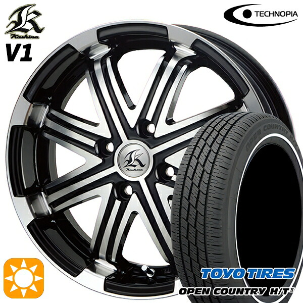 【取付対象】165/60R15 77H トーヨー オープンカントリー H/T2 WR テクノピア カシーナ V1 ブラックポリッシュ 15インチ 5.0J 4H100 サマータイヤホイールセット |格安タイヤホイールジャストパーツ