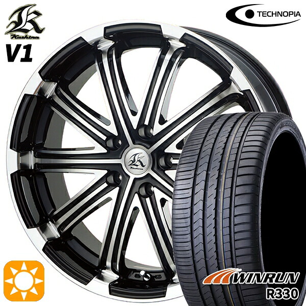 【取付対象】245/45R20 103W XL ウィンラン R330 テクノピア カシーナ V1 ブラックポリッシュ 20インチ 8.5J 5H114.3 サマータイヤホイールセット |格安タイヤホイールジャストパーツ
