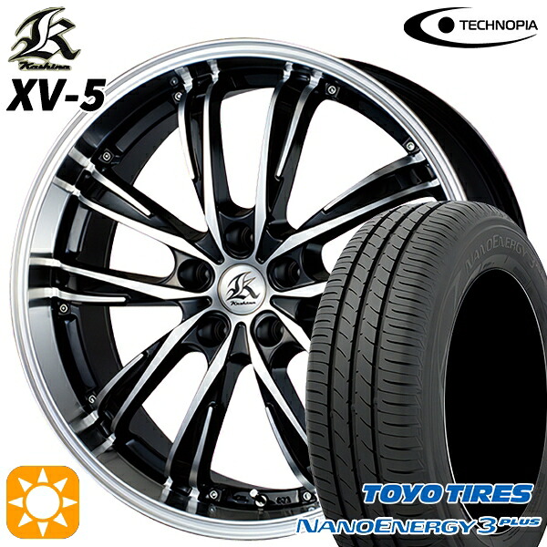 【取付対象】C-HR レガシィB4 225/50R18 95W トーヨー ナノエナジー3プラス テクノピア カシーナ XV5 ブラックポリッシュ 18インチ 7.5J 5H114.3 サマータイヤホイールセット |格安タイヤホイールジャストパーツ