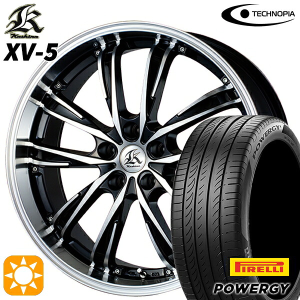 【取付対象】C-HR レガシィB4 225/50R18 95W ピレリ パワジー テクノピア カシーナ XV5 ブラックポリッシュ 18インチ 7.5J 5H114.3 サマータイヤホイールセット |格安タイヤホイールジャストパーツ