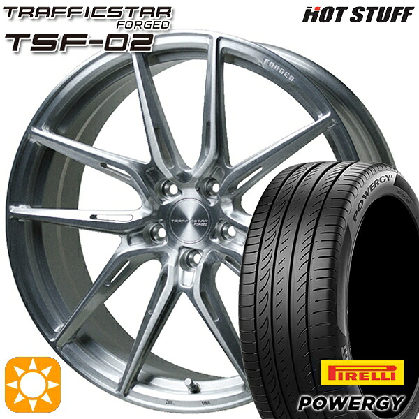 【取付対象】アルファード C-HR 245/35R20 95W XL ピレリ パワジー HotStuff トラフィックスターフォージド TSF-02 ブラッシュド 20インチ 8.5J 5H114.3 サマータイヤホイールセット ｜格安タイヤホイールジャストパーツ