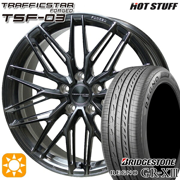 【取付対象】クラウン ヴェゼル 225/40R19 93W XL ブリヂストン レグノ GR-X3 HotStuff トラフィックスターフォージド TSF-03 ブラッシュド/ブラッククリア 19インチ 8.0J 5H114.3 サマータイヤホイールセット ｜格安タイヤホイールジャストパーツ 219,400円