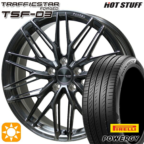 【取付対象】245/40R20 99W XL ピレリ パワジー HotStuff トラフィックスターフォージド TSF-03 ブラッシュド/ブラッククリア 20インチ 8.5J 5H114.3 サマータイヤホイールセット |格安タイヤホイールジャストパーツ