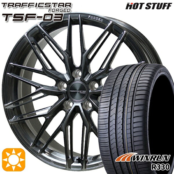 【取付対象】ノア ヴォクシー 215/35R19R19 85W XL ウィンラン R330 HotStuff トラフィックスターフォージド TSF-03 ブラッシュド/ブラッククリア 19インチ 8.0J 5H114.3 サマータイヤホイールセット ｜格安タイヤホイールジャストパーツ