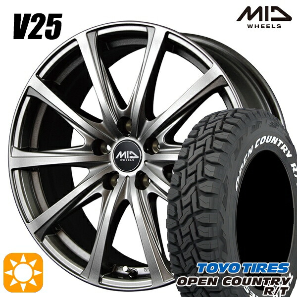 【取付対象】235/70R16 106Q トーヨー オープンカントリー R/T ホワイトレター MID ユーロスピード V25 メタリックグレー 16インチ 6.5J 5H114.3 サマータイヤホイールセット |格安タイヤホイールジャストパーツ