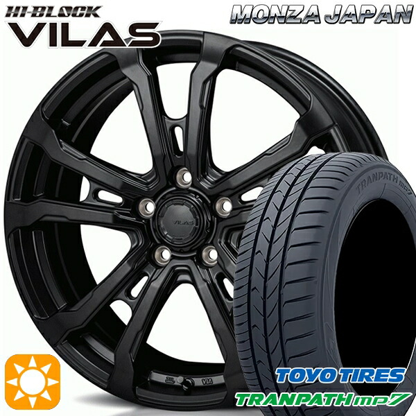 【取付対象】215/60R17 96H トーヨー トランパス mp7 モンツァ ハイブロック ヴィラス サテンブラック 17インチ 7.0J 5H114.3 サマータイヤホイールセット |格安タイヤホイールジャストパーツ
