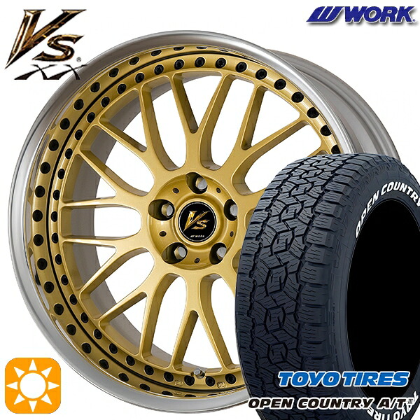 【取付対象】RAV4 ハリアー 235/60R18 100H トーヨー オープンカントリーA/T3 ホワイトレター WORK ワーク VS XX ゴールド 18インチ 7.0J 5H114.3 サマータイヤホイールセット ｜格安タイヤホイールジャストパーツ