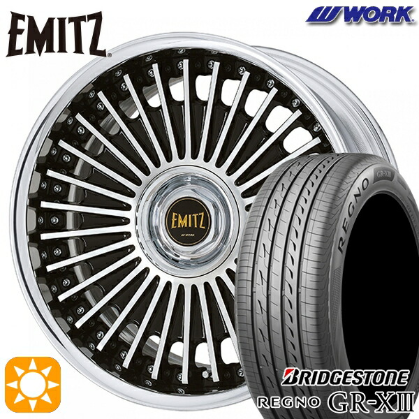 【取付対象】プリウスα クラウン 235/35R19 91W XL ブリヂストン レグノ GR-X3 WORK イミッツ ブラックカットクリア 19インチ 7.5J 5H114.3 サマータイヤホイールセット