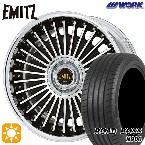 【取付対象】245/40R20 99W XL ロードボス N906 WORK イミッツ ブラックカットクリア 20インチ 8.0J 5H114.3 サマータイヤホイールセット