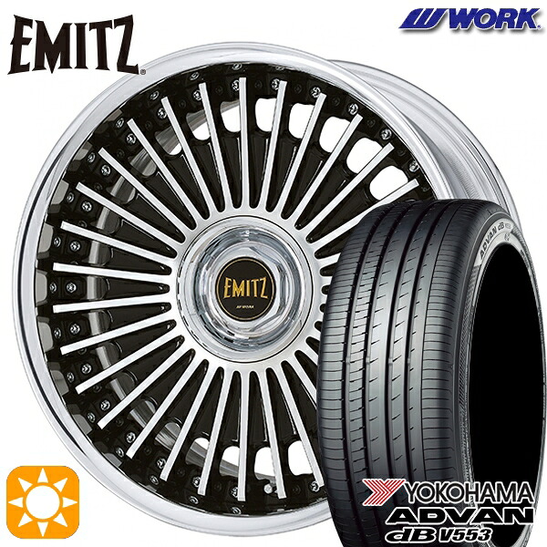【取付対象】20アルファード 245/40R19 98W XL ヨコハマ アドバンデシベル V553 WORK イミッツ ブラックカットクリア 19インチ 7.5J 5H114.3 サマータイヤホイールセット