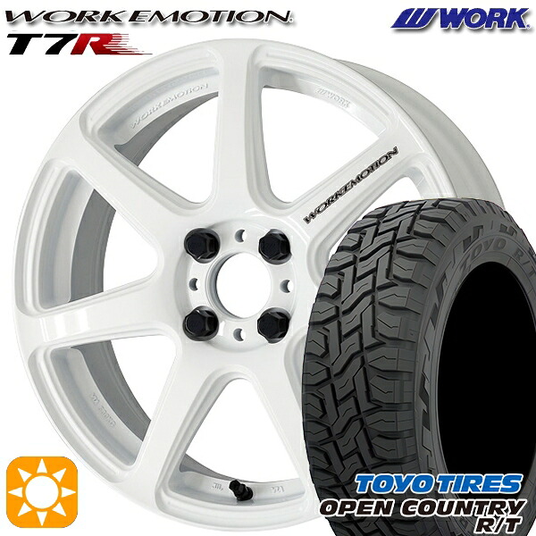 【取付対象】アクア クロスビー 175/60R16 82Q トーヨー オープンカントリー R/T WORK エモーション T7R ホワイト 16インチ 6.5J 4H100 サマータイヤホイールセット |格安タイヤホイールジャストパーツ