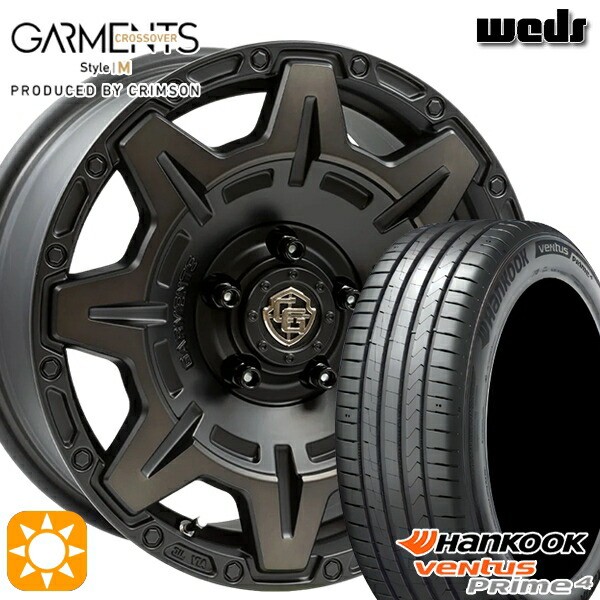 【取付対象】C-HR カローラクロス 215/60R17 96V ハンコック veNtus PRime4 K135A Weds ガーメンツ スタイルM マットブラッククリア 17インチ 7.0J 5H114.3 サマータイヤホイールセット |格安タイヤホイールジャストパーツ
