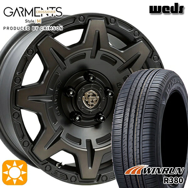 【取付対象】エスティマ ヤリスクロス 215/60R16 95H ウィンラン R380 Weds ガーメンツ スタイルM マットブラッククリア 16インチ 7.0J 5H114.3 サマータイヤホイールセット ｜格安タイヤホイールジャストパーツ