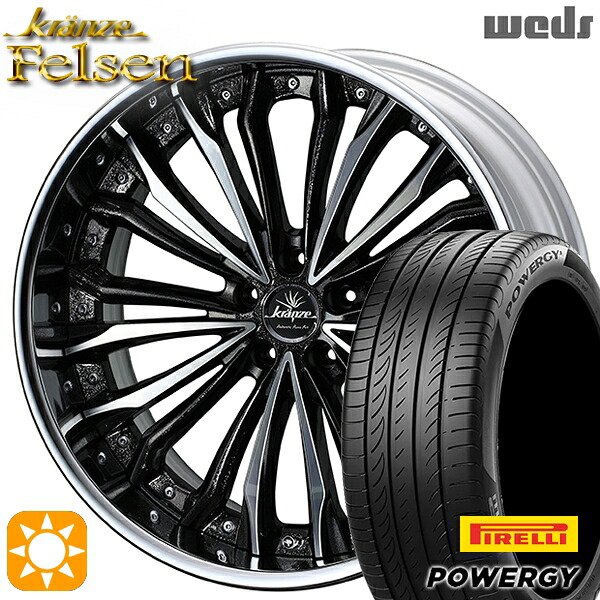 【取付対象】245/35R19 93Y XL ピレリ パワジー Weds クレンツェ フェルゼン Gブラック/ポリッシュ 19インチ 8.0J 5H114.3 サマータイヤホイールセット