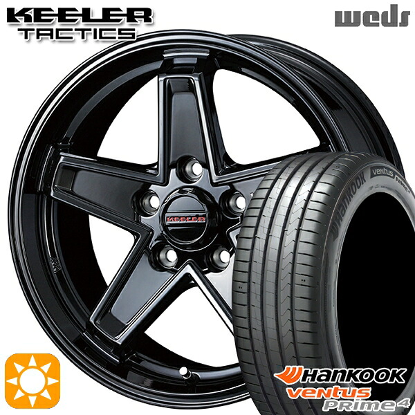 【取付対象】225/65R17 102H ハンコック veNtus PRime4 K135A Weds キーラー タクティクス グロスブラック 17インチ 7.0J 5H114.3 サマータイヤホイールセット