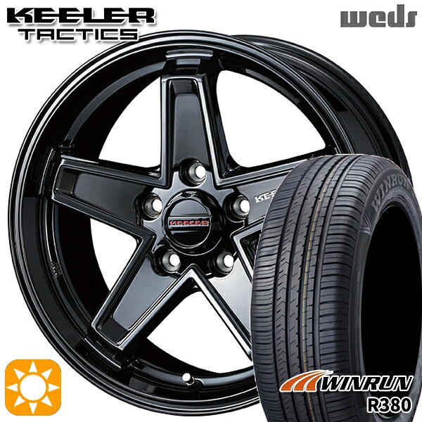 【取付対象】エルグランド クロスロード 215/65R16 98H ウィンラン R380 Weds キーラー タクティクス グロスブラック 16インチ 7.0J 5H114.3 サマータイヤホイールセット |格安タイヤホイールジャストパーツ