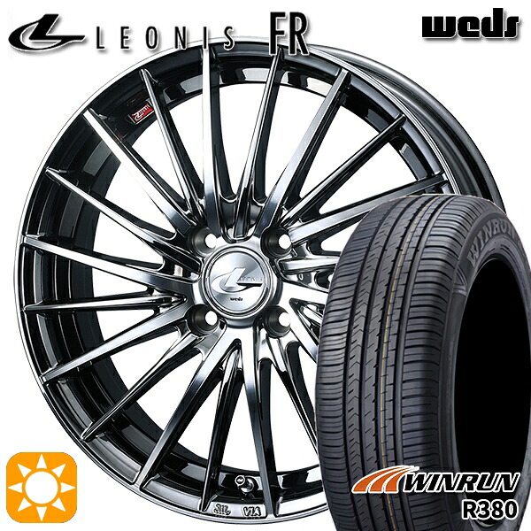 【取付対象】175/65R15 84H ウィンラン R380 Weds レオニス FR BMCMC (ブラックメタルコート ミラーカット) 15インチ 5.5J 4H100 サマータイヤホイールセット