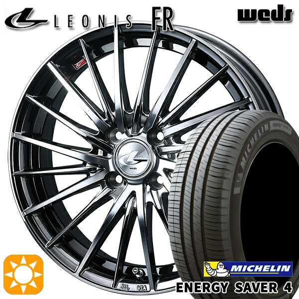 【取付対象】195/50R16 88V XL ミシュラン エナジーセイバー4 Weds レオニス FR BMCMC (ブラックメタルコート ミラーカット) 16インチ 6.0J 4H100 サマータイヤホイールセット