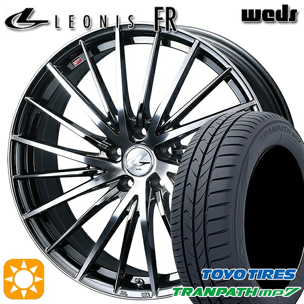 【取付対象】195/60R16 89H トーヨー トランパス mp7 Weds レオニス FR BMCMC (ブラックメタルコート ミラーカット) 16インチ 6.5J 5H114.3 サマータイヤホイールセット