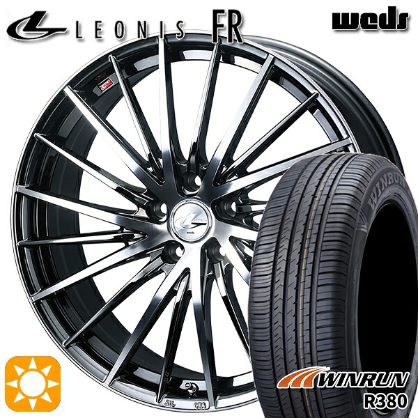 【取付対象】195/60R16 89H ウィンラン R380 Weds レオニス FR BMCMC (ブラックメタルコート ミラーカット) 16インチ 6.5J 5H114.3 サマータイヤホイールセット