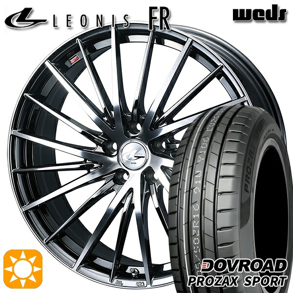 【取付対象】205/55R17 95W XL DOVROAD プロザックススポーツ Weds レオニス FR BMCMC (ブラックメタルコート ミラーカット) 17インチ 7.0J 5H114.3 サマータイヤホイールセット ｜格安タイヤホイールジャストパーツ