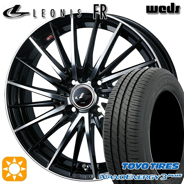 【取付対象】175/65R15 84S トーヨー ナノエナジー3プラス Weds レオニス FR PBMC (パールブラック ミラーカット) 15インチ 5.5J 4H100 サマータイヤホイールセット