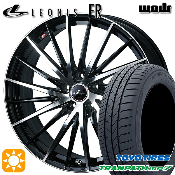 【取付対象】205/50R17 93V トーヨー トランパス mp7 Weds レオニス FR PBMC (パールブラック ミラーカット) 17インチ 7.0J 5H100 サマータイヤホイールセット ｜格安タイヤホイールジャストパーツ