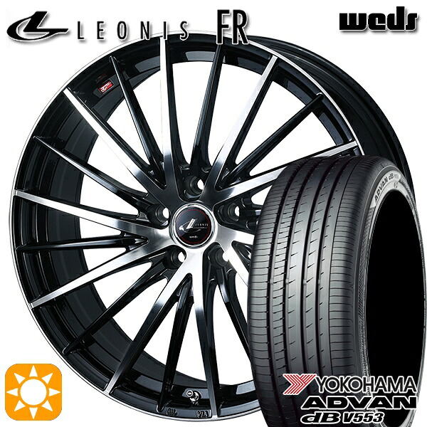 【取付対象】245/45R19 102Y XL ヨコハマ アドバンデシベル V553 Weds レオニス FR PBMC (パールブラック ミラーカット) 19インチ 7.5J 5H114.3 サマータイヤホイールセット