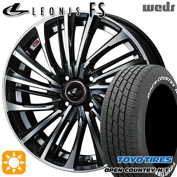 【取付対象】フィット アクア 185/60R15 84H トーヨー オープンカントリー H/T2 WL Weds レオニス FS PBMC (パールブラック/ミラーカット) 15インチ 5.5J 4H100 サマータイヤホイールセット |格安タイヤホイールジャストパーツ