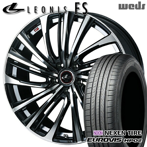 【取付対象】フリードGB5-GB8 185/65R15 ネクセン ロードストーン ユーロビズ HP02 Weds レオニス FS PBMC (パールブラック/ミラーカット) 15インチ 6.0J 5H114.3 サマータイヤホイールセット 59,580円