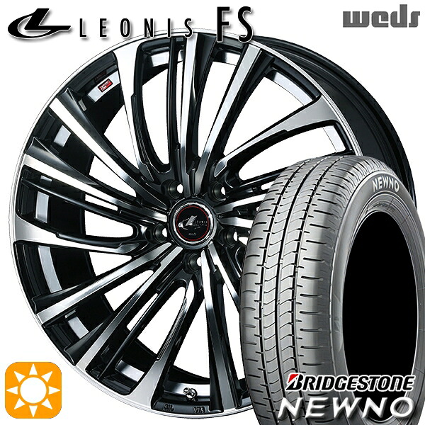 【取付対象】225/45R18 95W XL ブリヂストン ニューノ Weds レオニス FS PBMC (パールブラック/ミラーカット) 18インチ 8.0J 5H114.3 サマータイヤホイールセット
