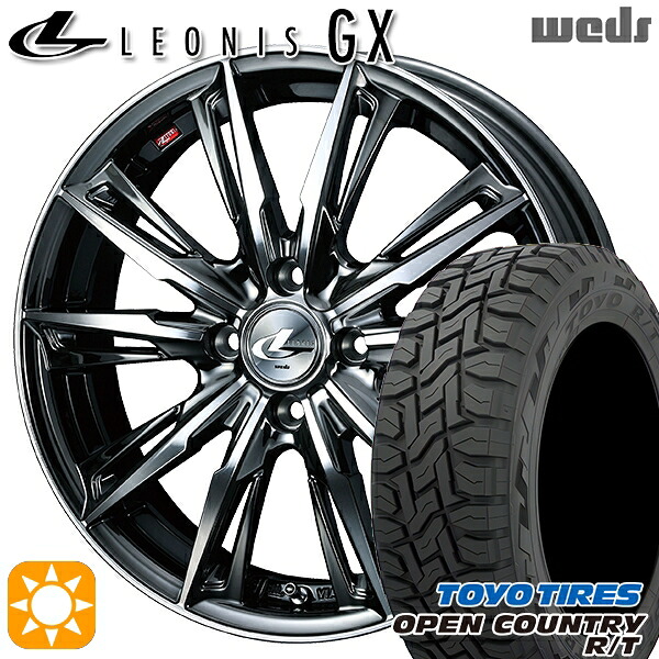 【取付対象】アクア クロスビー 175/60R16 82Q トーヨー オープンカントリー R/T Weds レオニス GX BMCMC (ブラックメタルコート/ミラーカット) 16インチ 6.0J 4H100 サマータイヤホイールセット