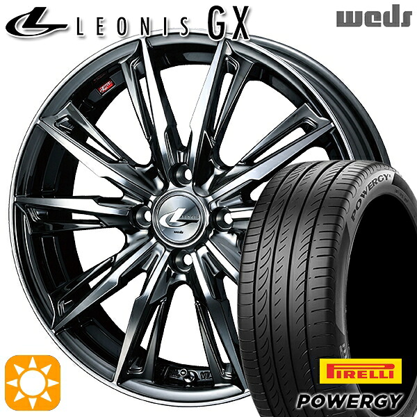 【取付対象】マツダ2 ノート 205/45R17 88W XL ピレリ パワジー Weds レオニス GX BMCMC (ブラックメタルコート/ミラーカット) 17インチ 6.5J 4H100 サマータイヤホイールセット 92,345円