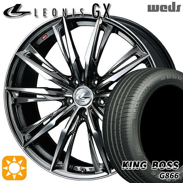 【取付対象】215/50R18 96W XL キングボス G866 Weds レオニス GX BMCMC (ブラックメタルコート/ミラーカット) 18インチ 8.0J 5H114.3 サマータイヤホイールセット |格安タイヤホイールジャストパーツ