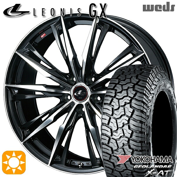 【取付対象】デリカD5 LT215/70R16 100/97Q ヨコハマ ジオランダー X-AT G016 Weds レオニス GX PBMC (パールブラック/ミラーカット) 16インチ 6.5J 5H114.3 サマータイヤホイールセット