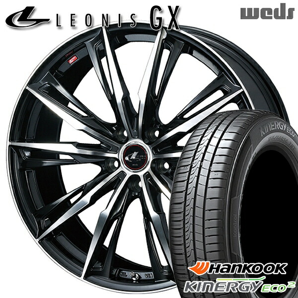 【取付対象】フリードGB5-GB8 185/65R15 88T ハンコック KlnERGy ECO2 K435 Weds レオニス GX PBMC (パールブラック/ミラーカット) 15インチ 6.0J 5H114.3 サマータイヤホイールセット