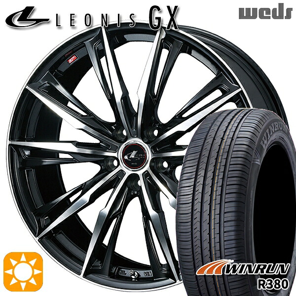 【取付対象】フォレスターSH 215/60R17 96V ウィンラン R380 Weds レオニス GX PBMC (パールブラック/ミラーカット) 17インチ 7.0J 5H100 サマータイヤホイールセット |格安タイヤホイールジャストパーツ