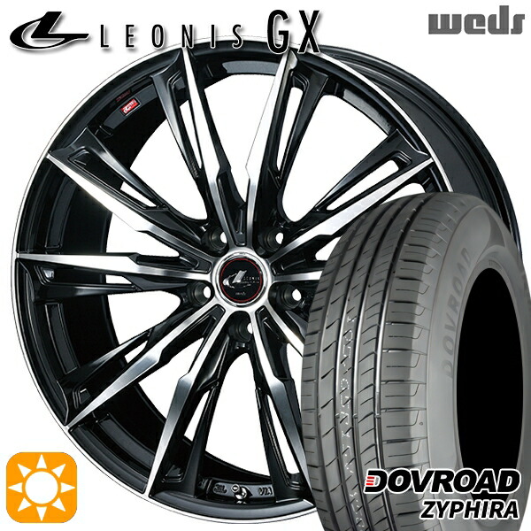 【取付対象】エルグランド クロスロード 215/65R16 98H DOVROAD ザイファイラ Weds レオニス GX PBMC (パールブラック/ミラーカット) 16インチ 6.5J 5H114.3 サマータイヤホイールセット