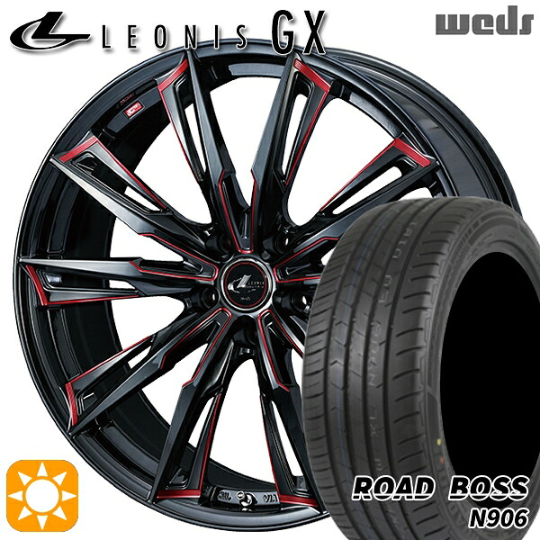 【取付対象】245/40R20 99W XL ロードボス N906 Weds レオニス GX BK/SC[RED] (ブラック/SCマシニング[レッド]) 20インチ 8.5J 5H114.3 サマータイヤホイールセット