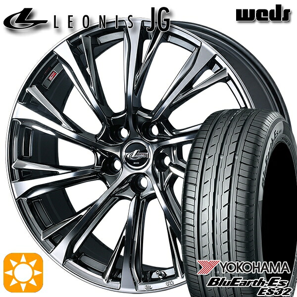 【取付対象】プリウスα ストリーム 205/60R16 92H ヨコハマ ブルーアース ES32 Weds ウェッズ レオニス JG BMCMC 16インチ 6.5J 5H114.3 サマータイヤホイールセット