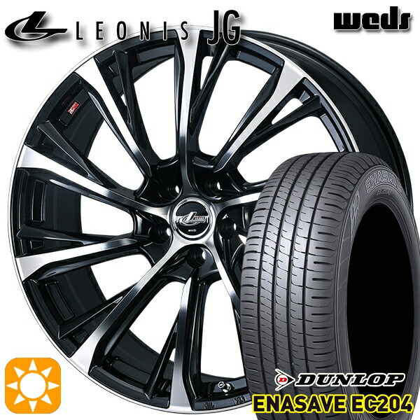 【取付対象】セレナ ラフェスタ 195/60R16 89H ダンロップ エナセーブ EC204 Weds ウェッズ レオニス JG PBMC 16インチ 6.5J 5H114.3 サマータイヤホイールセット