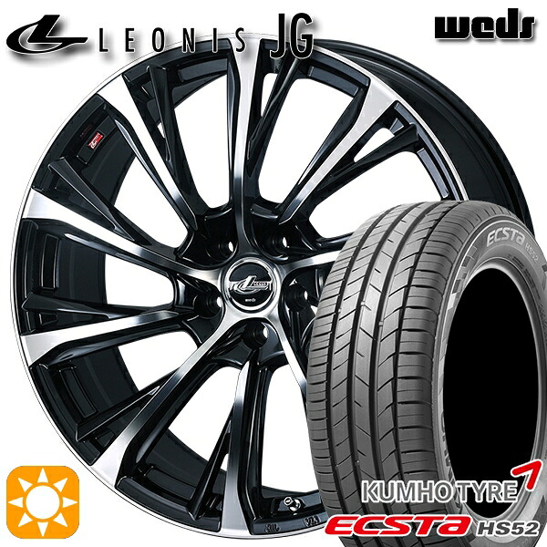 【取付対象】リーフ アクセラ 205/55R16 91V クムホ エクスタ HS52 Weds ウェッズ レオニス JG PBMC 16インチ 6.5J 5H114.3 サマータイヤホイールセット ｜格安タイヤホイールジャストパーツ