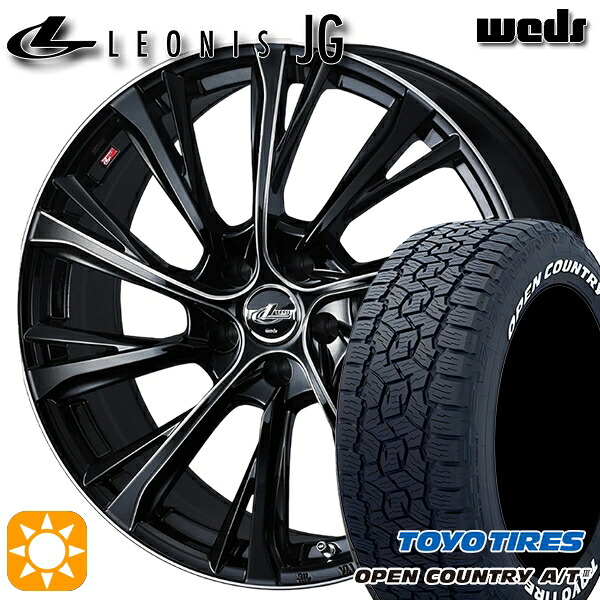 【取付対象】235/60R18 100H トーヨー オープンカントリーA/T3 ホワイトレター Weds ウェッズ レオニス JG BK/SC 18インチ 7.0J 5H114.3 サマータイヤホイールセット ｜格安タイヤホイールジャストパーツ