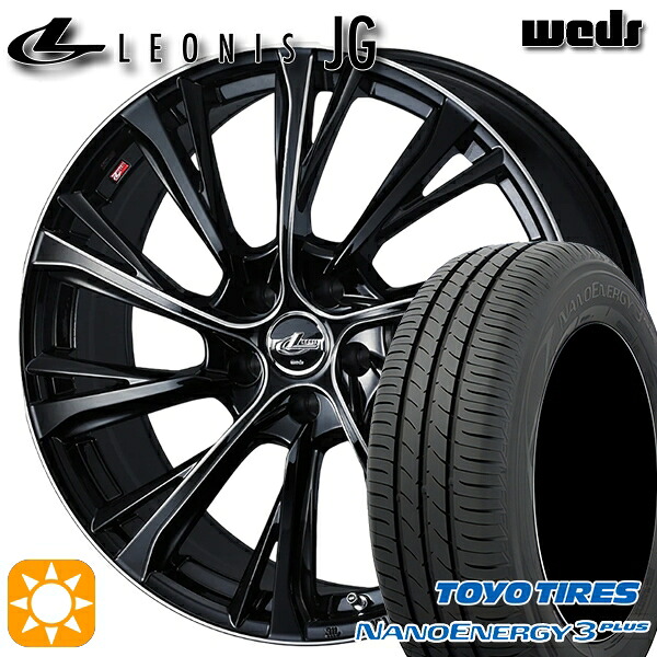 【取付対象】プリウスα ストリーム 205/60R16 92H トーヨー ナノエナジー3プラス Weds ウェッズ レオニス JG BK/SC 16インチ 6.5J 5H114.3 サマータイヤホイールセット |格安タイヤホイールジャストパーツ
