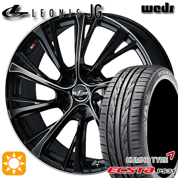 【取付対象】エスティマ ヤリスクロス 215/60R16 95V クムホ エクスタ PS31 Weds ウェッズ レオニス JG BK/SC 16インチ 6.5J 5H114.3 サマータイヤホイールセット ｜格安タイヤホイールジャストパーツ