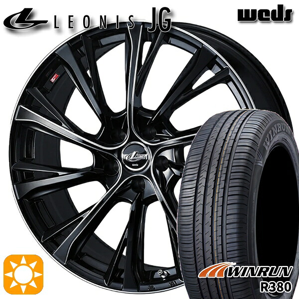 【取付対象】215/65R16 98H ウィンラン R380 Weds ウェッズ レオニス JG BK/SC 16インチ 6.5J 5H114.3 サマータイヤホイールセット ｜格安タイヤホイールジャストパーツ