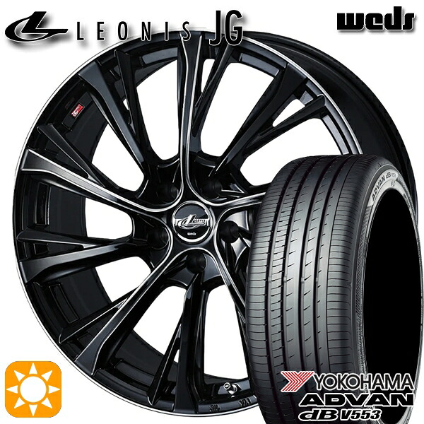 【取付対象】215/45R18 93W XL ヨコハマ アドバンデシベル V553 Weds ウェッズ レオニス JG BK/SC 18インチ 7.0J 5H114.3 サマータイヤホイールセット ｜格安タイヤホイールジャストパーツ
