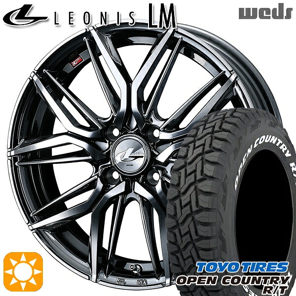 【取付対象】タフト 165/65R15 81Q トーヨー オープンカントリー R/T ホワイトレター Weds レオニス LM BMCMC (ブラックメタルコート/ミラーカット) 15インチ 4.5J 4H100 サマータイヤホイールセット |格安タイヤホイールジャストパーツ