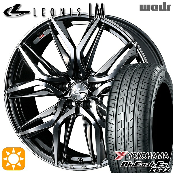 【取付対象】フォレスター 215/55R17 94V ヨコハマ ブルーアース ES32 Weds レオニス LM BMCMC (ブラックメタルコート/ミラーカット) 17インチ 7.0J 5H100 サマータイヤホイールセット ｜格安タイヤホイールジャストパーツ